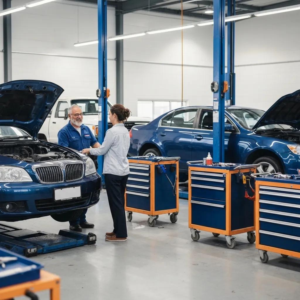 Auto service center in Glendenning with mechanics servicing vehicles, emphasizing professionalism and trust
